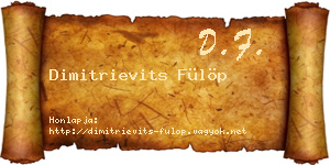 Dimitrievits Fülöp névjegykártya